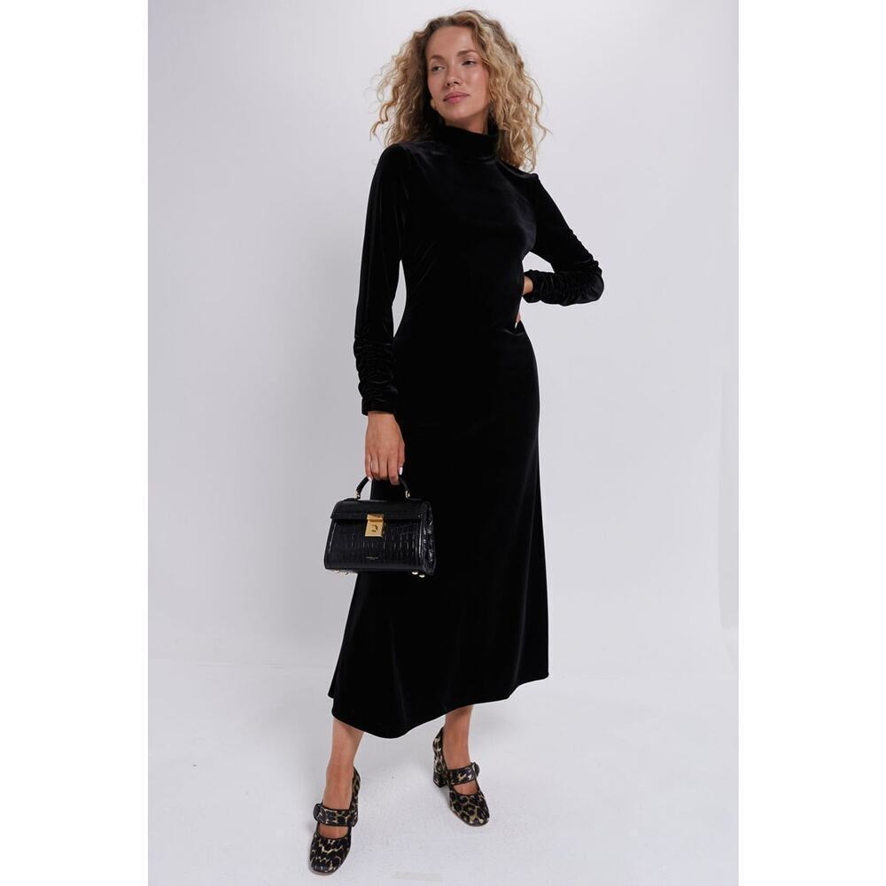 POMANDER PLACE Black Velvet Suzie Dress Size L NWT Retail $148 Tuckernuck - Picture 4 of 12